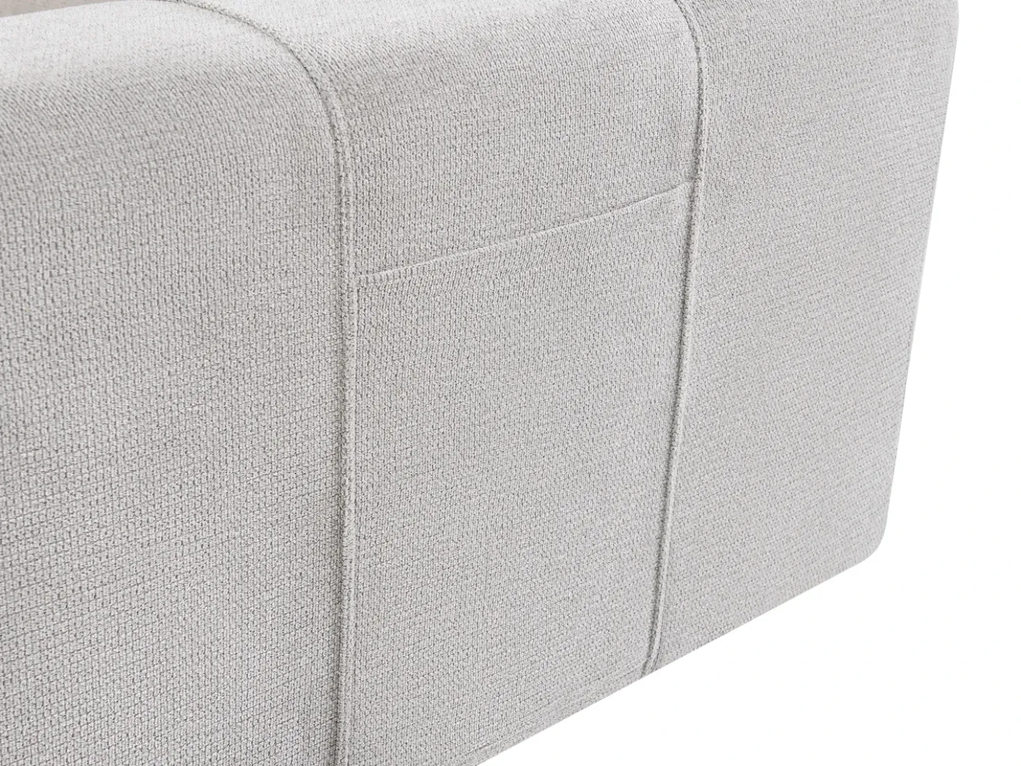 Divano letto angolare 3 posti INNVIK Tessuto Grigio chiaro con contenitore Lato Sinistro