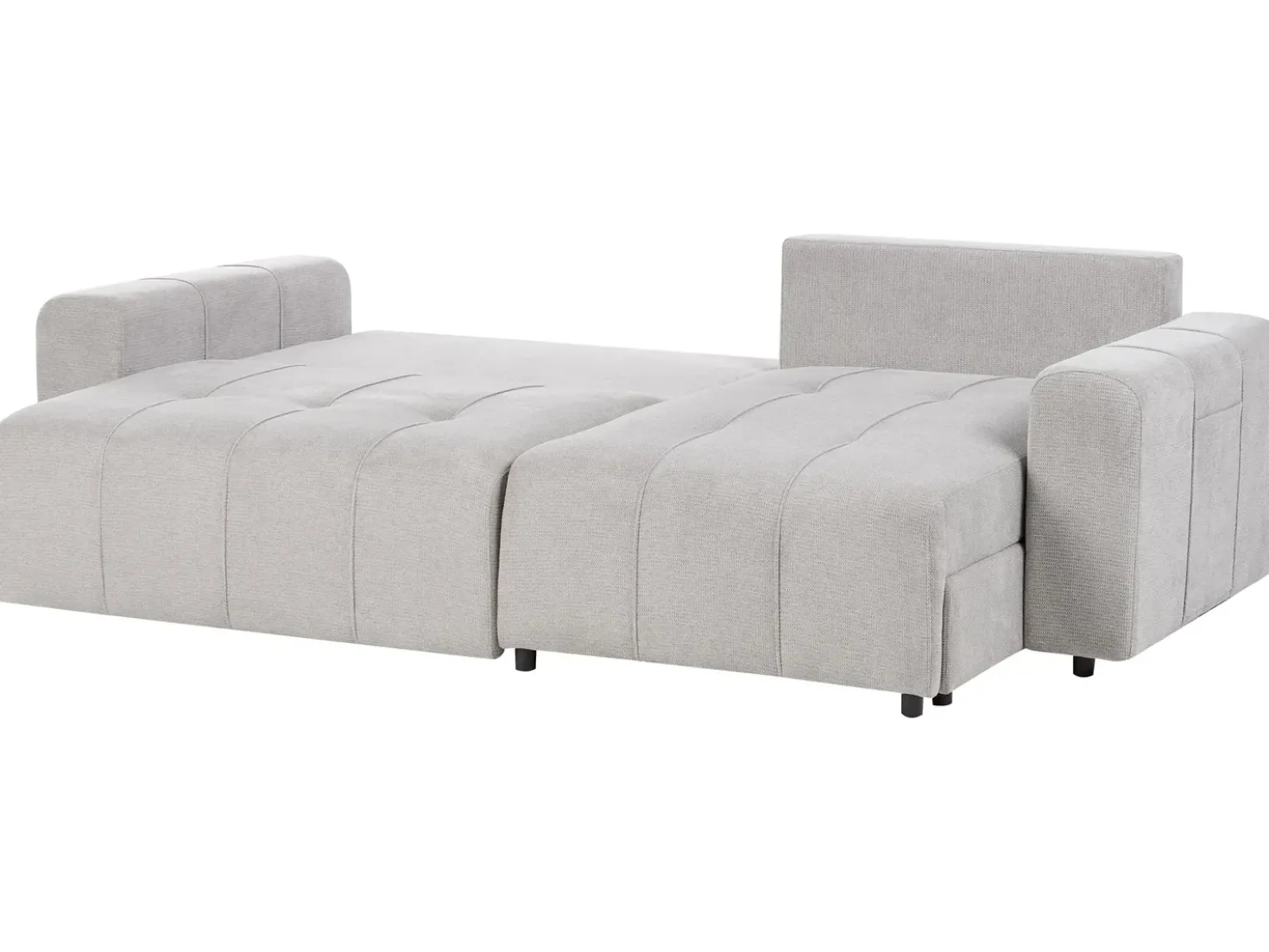 Divano letto angolare 3 posti INNVIK Tessuto Grigio chiaro con contenitore Lato Sinistro