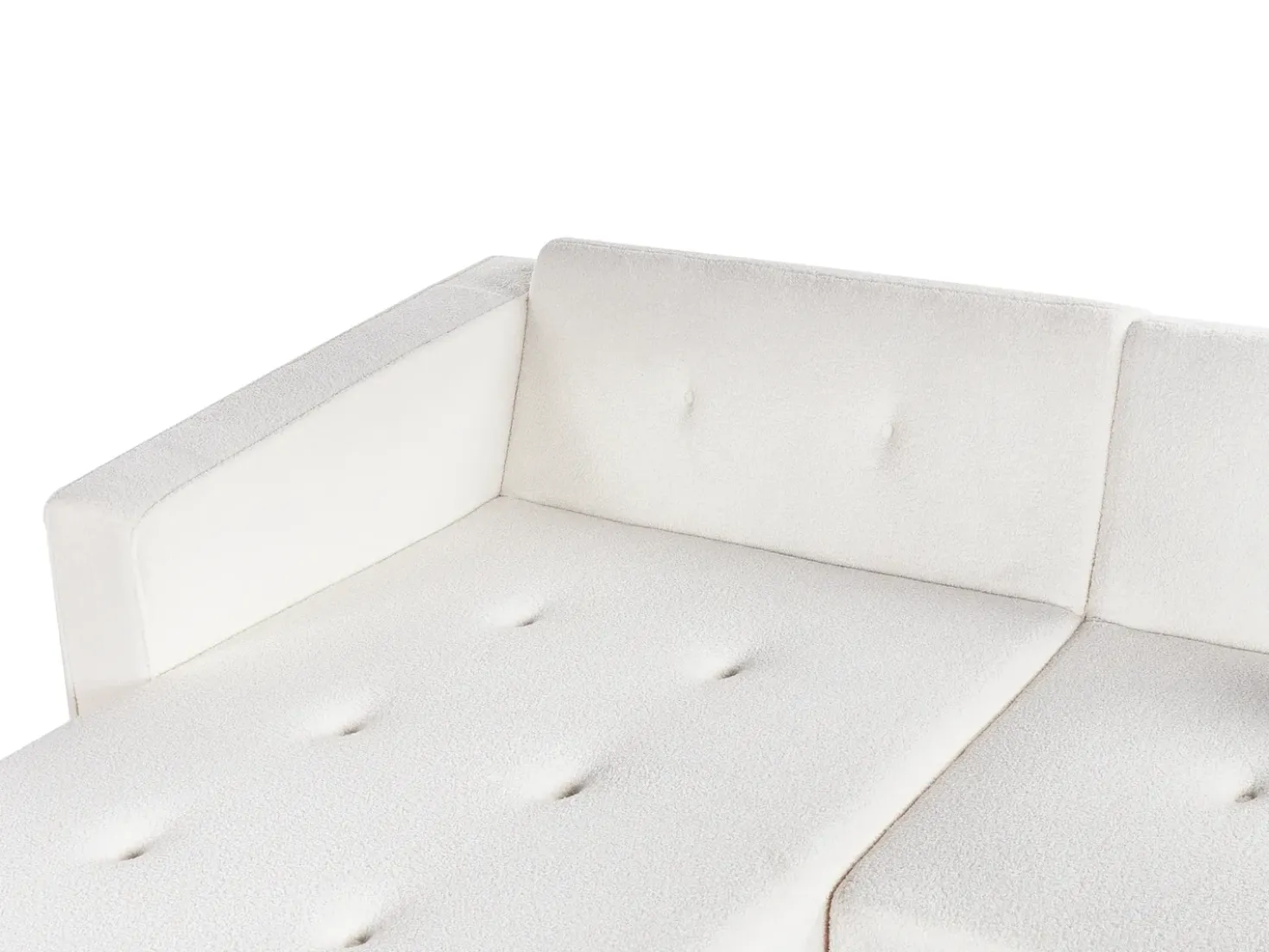 Divano letto angolare 4 posti VADSO Bouclé Bianco sporco Lato destro