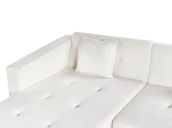 Divano letto angolare 4 posti VADSO Bouclé Bianco sporco Lato destro