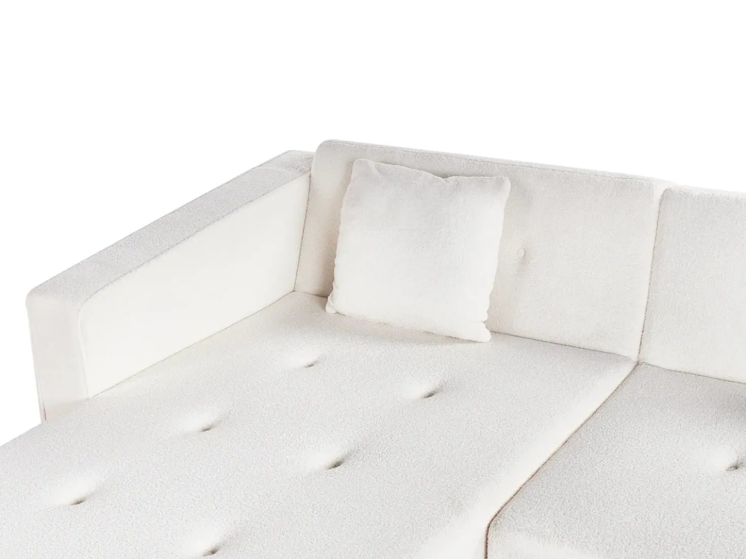 Divano letto angolare 4 posti VADSO Bouclé Bianco sporco Lato destro