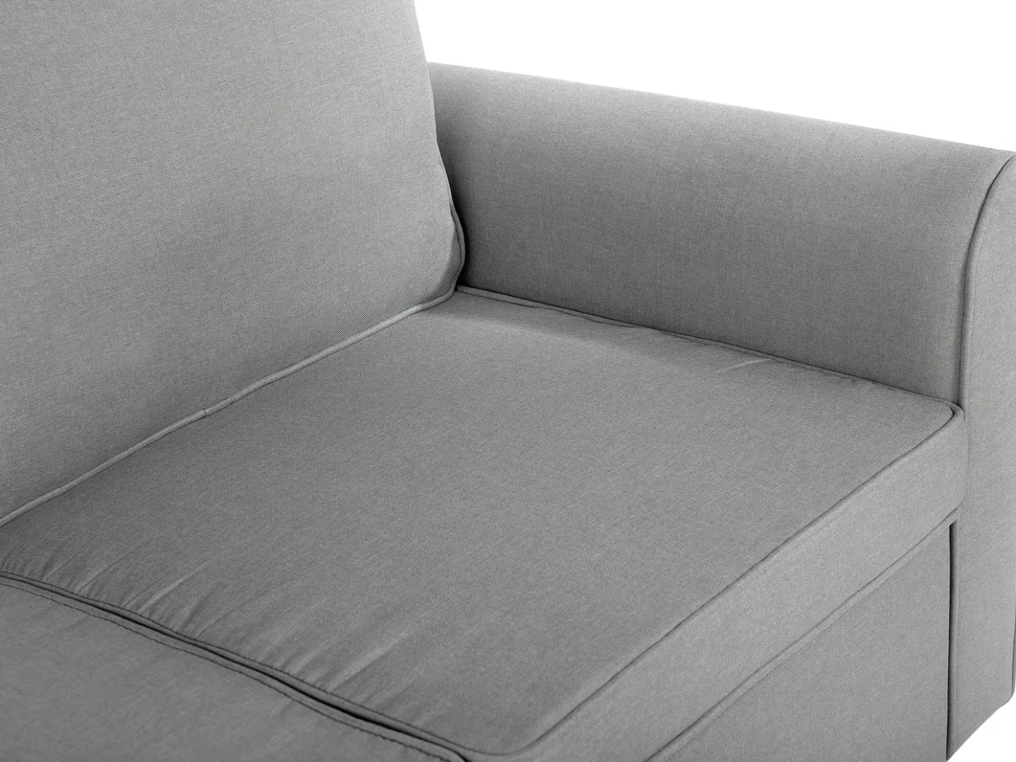 Divano letto angolare 3 posti NESNA Tessuto Grigio chiaro con contenitore Lato Sinistro