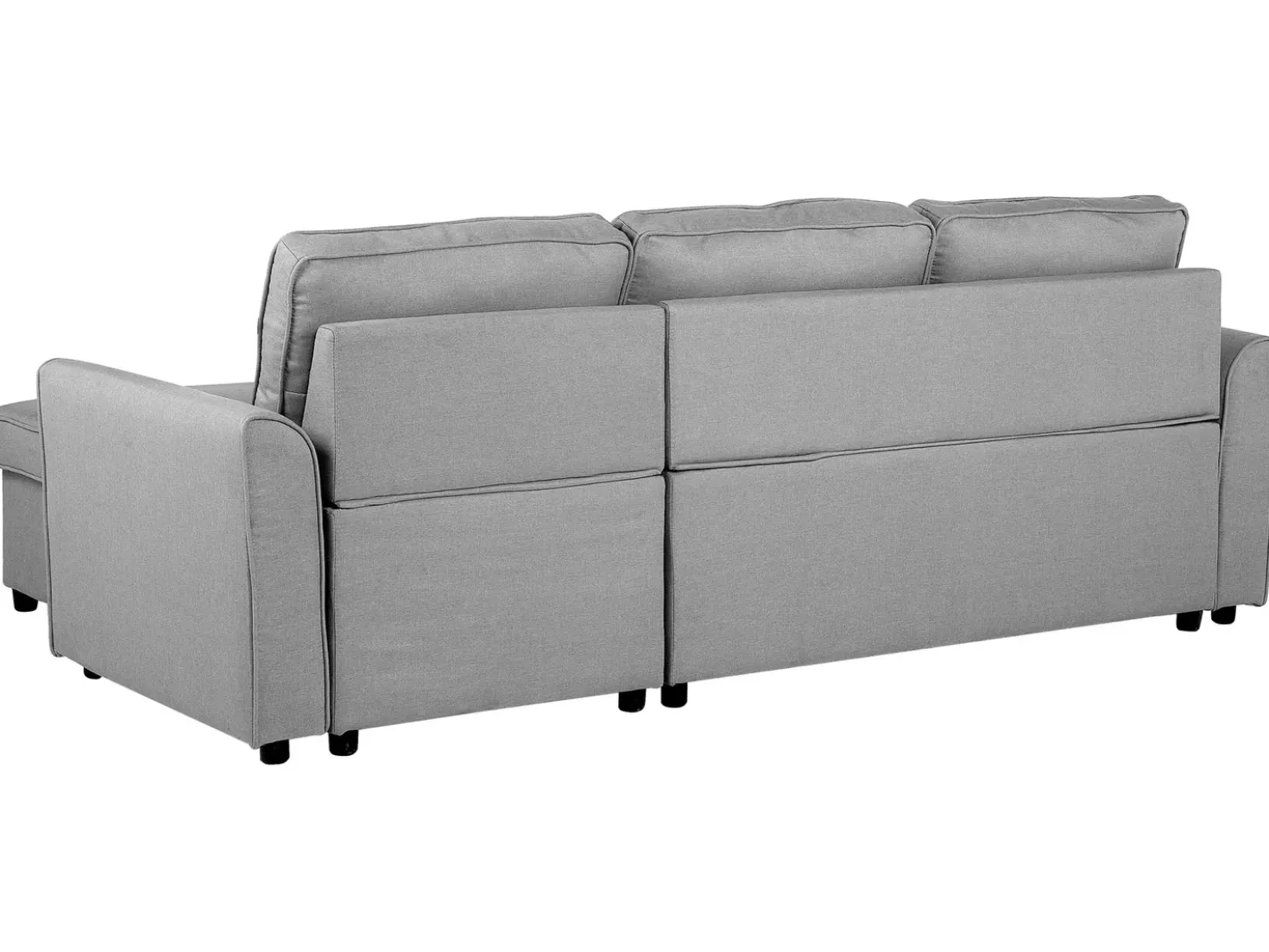 Divano letto angolare 3 posti NESNA Tessuto Grigio chiaro con contenitore Lato Sinistro