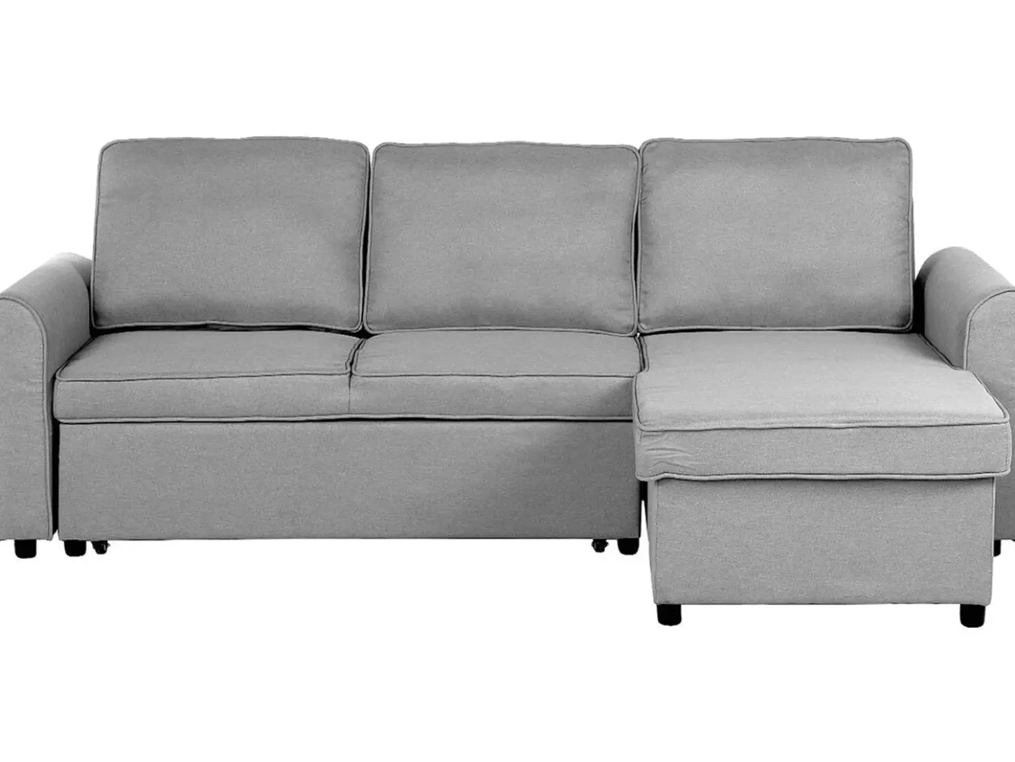 Divano letto angolare 3 posti NESNA Tessuto Grigio chiaro con contenitore Lato Sinistro