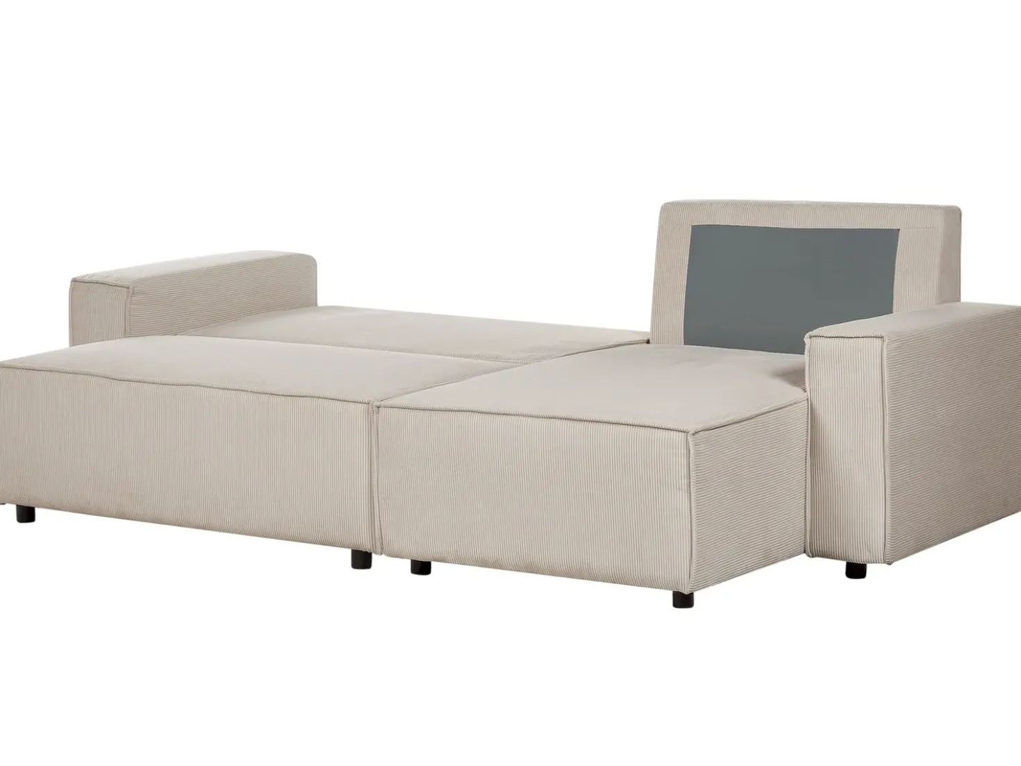 Divano letto angolare 3 posti ABACKA Velluto a coste Beige Lato Sinistro