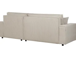 Divano letto angolare 3 posti ABACKA Velluto a coste Beige Lato Sinistro