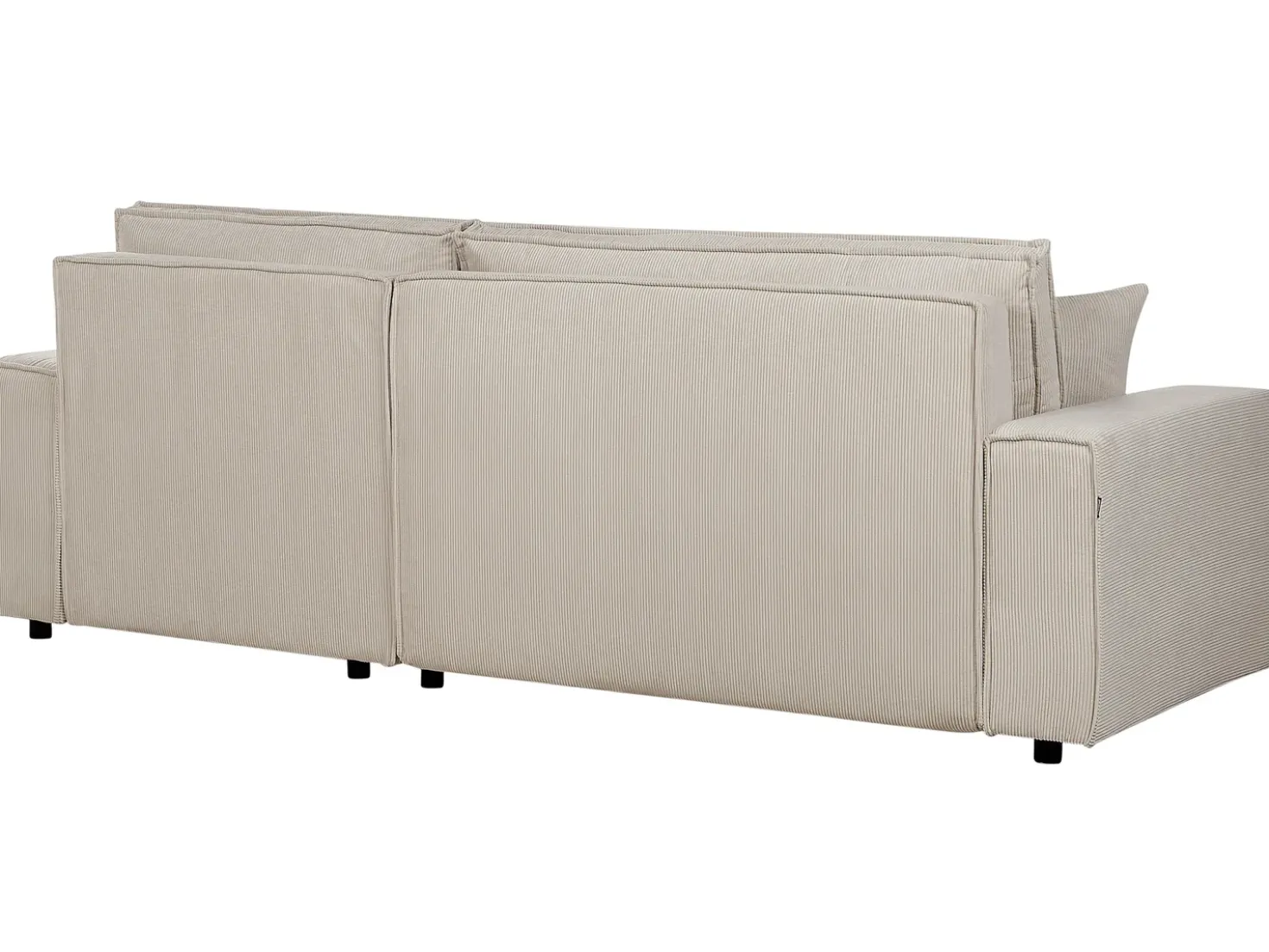 Divano letto angolare 3 posti ABACKA Velluto a coste Beige Lato Sinistro