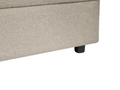 Divano letto angolare 3 posti HRISEY Lino sintetico Beige con contenitore Lato destro