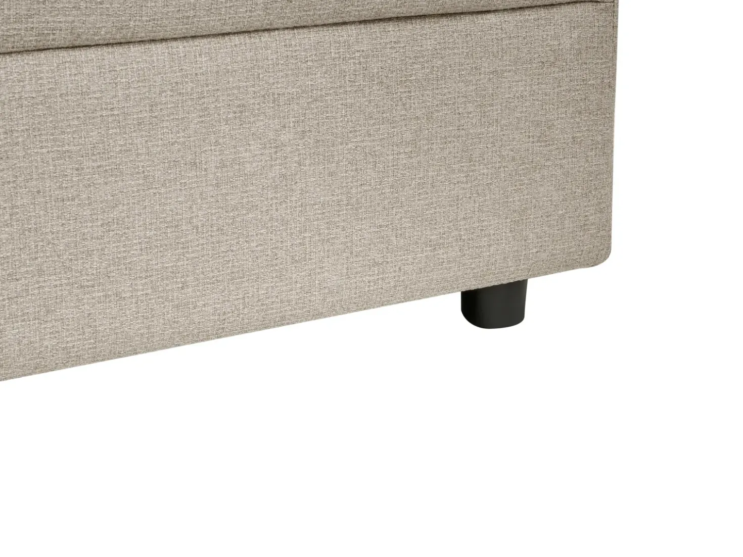 Divano letto angolare 3 posti HRISEY Lino sintetico Beige con contenitore Lato destro