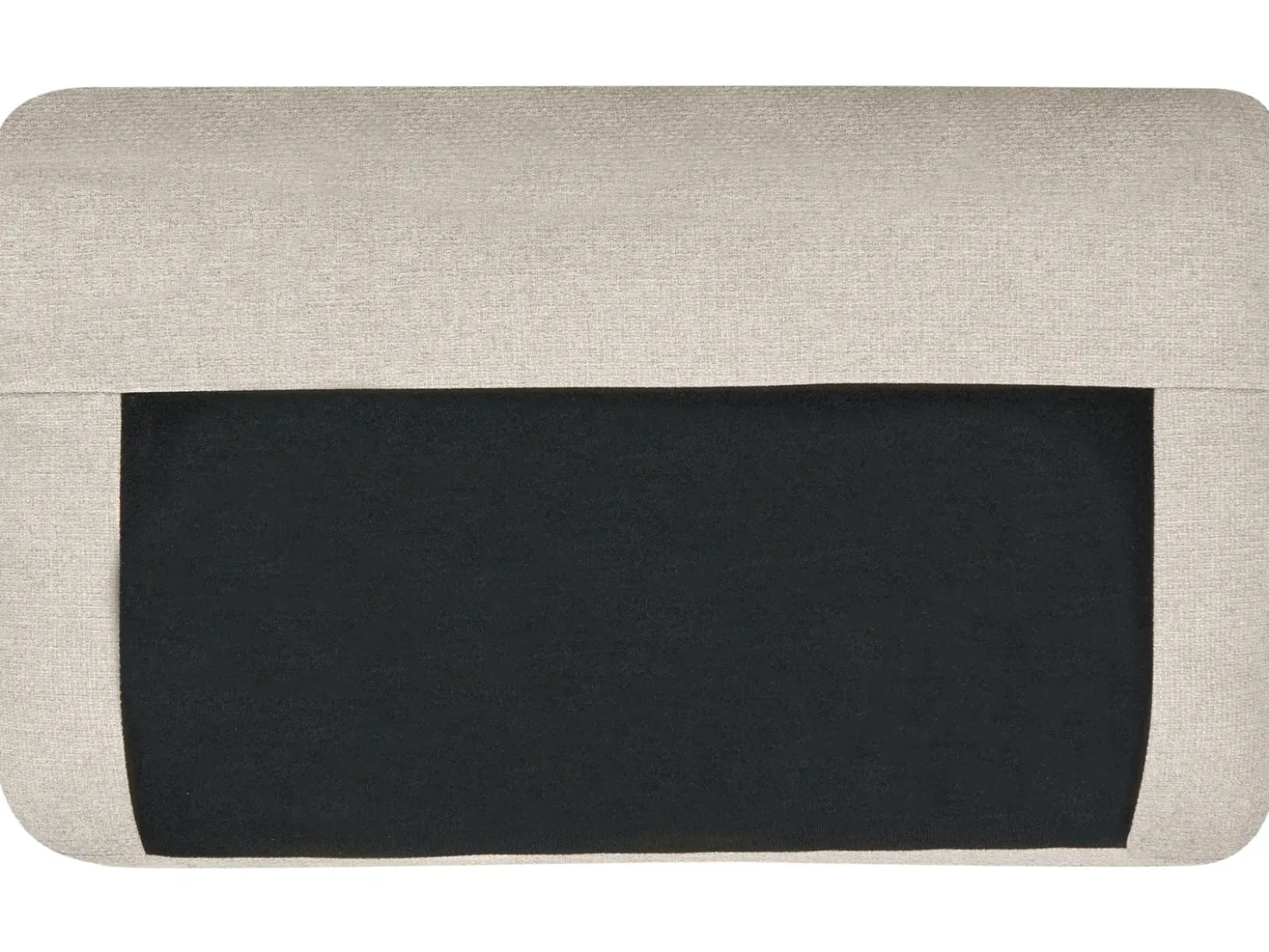 Divano letto angolare 3 posti HRISEY Lino sintetico Beige con contenitore Lato destro