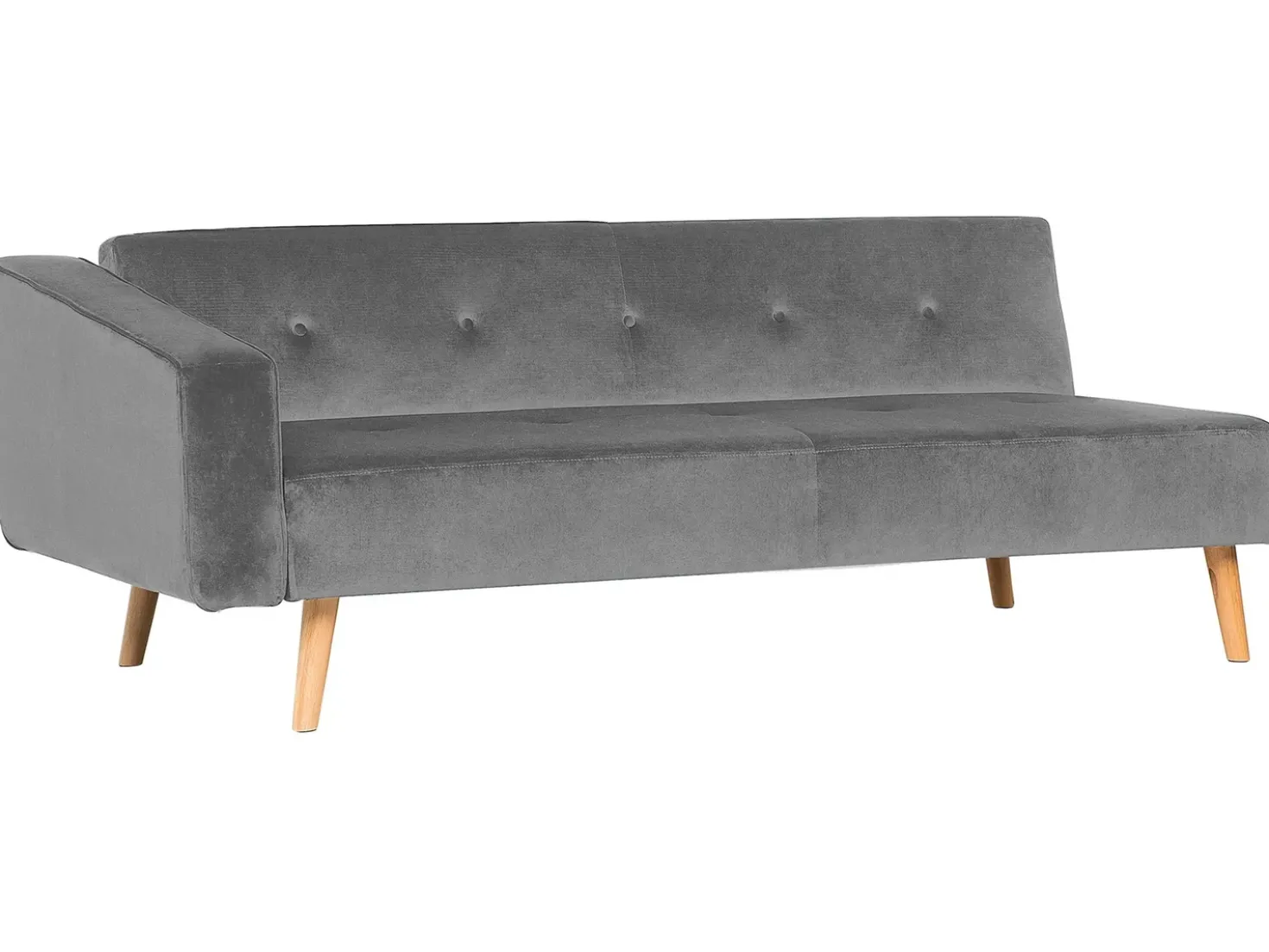 Divano letto angolare 4 posti VADSO Velluto Grigio Lato Sinistro