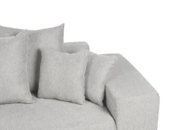 Divano letto angolare 3 posti LUSPA Tessuto Grigio chiaro con contenitore Lato Sinistro
