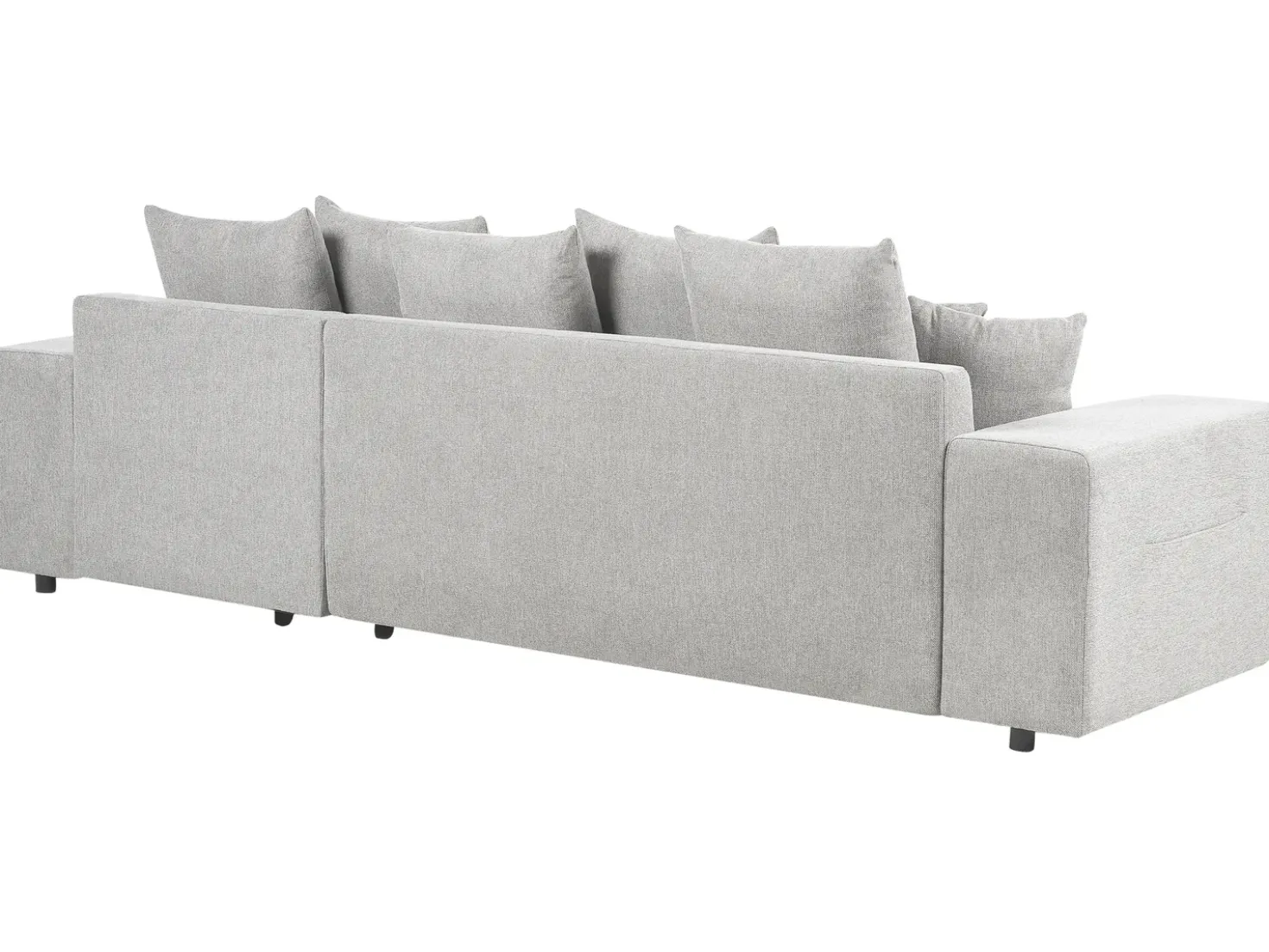 Divano letto angolare 3 posti LUSPA Tessuto Grigio chiaro con contenitore Lato Sinistro