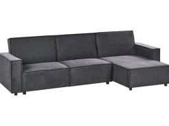Divano letto angolare 3 posti ROMEDAL II Tessuto Grigio grafite Lato Sinistro