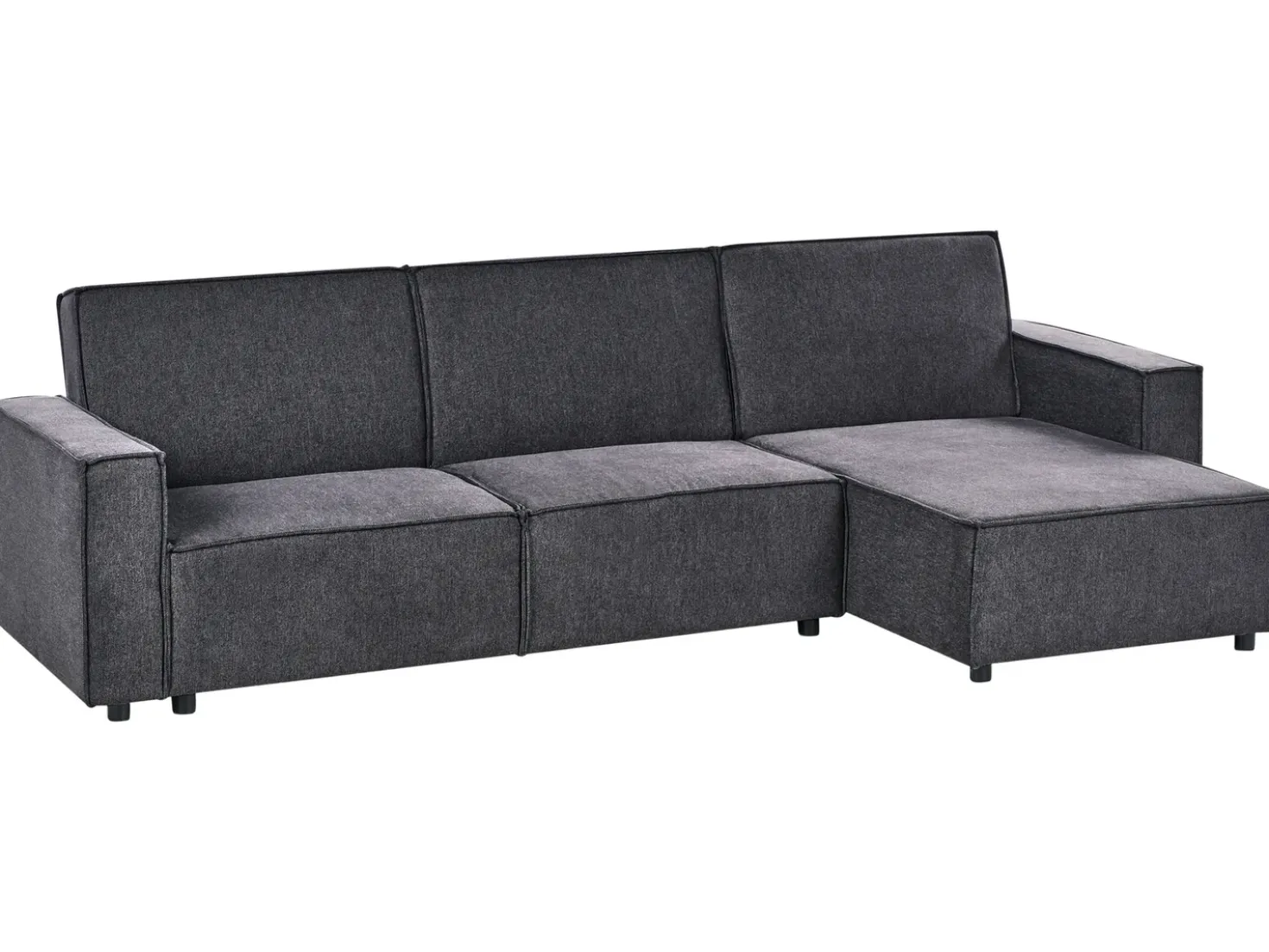 Divano letto angolare 3 posti ROMEDAL II Tessuto Grigio grafite Lato Sinistro