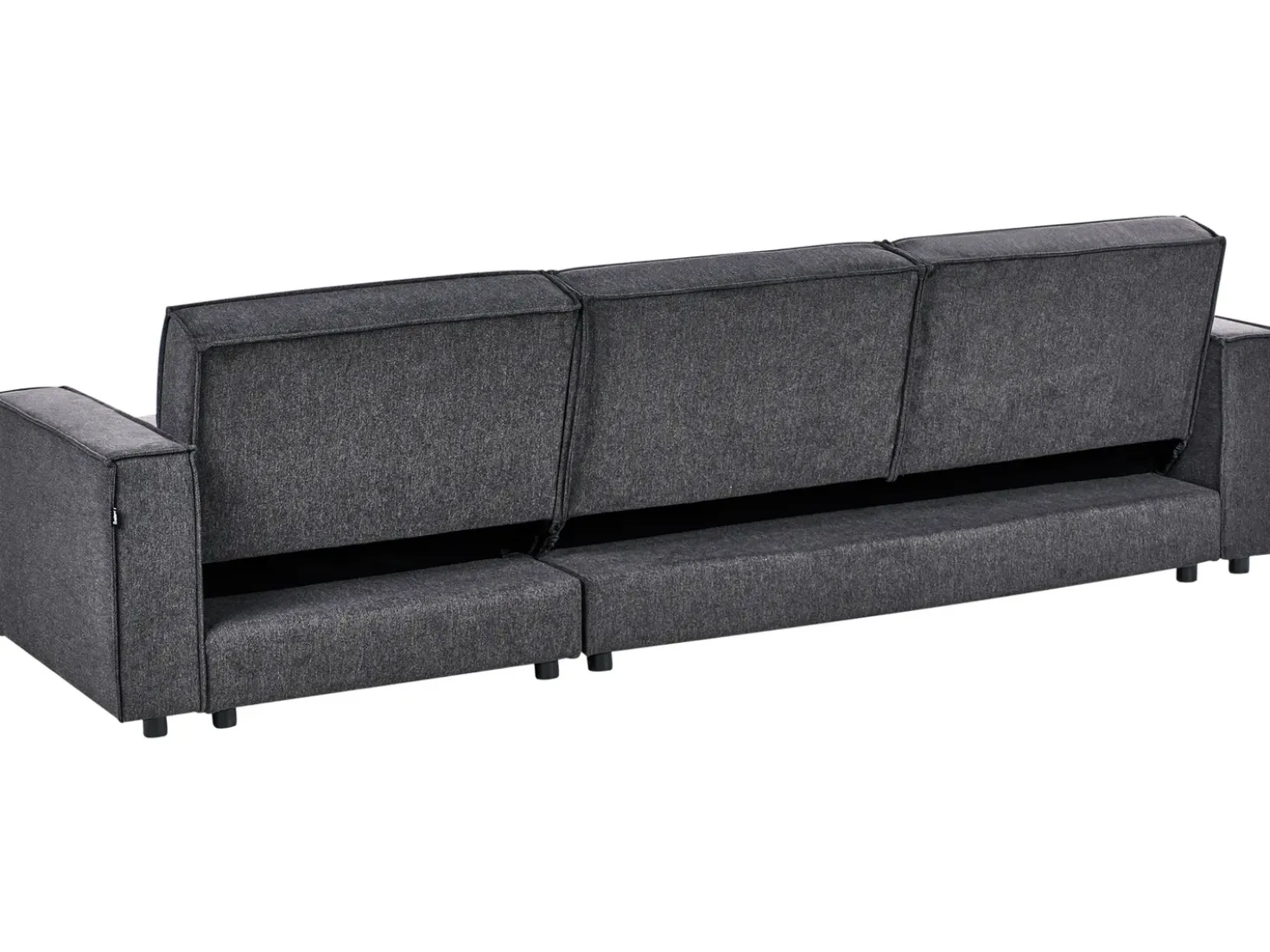 Divano letto angolare 3 posti ROMEDAL II Tessuto Grigio grafite Lato Sinistro