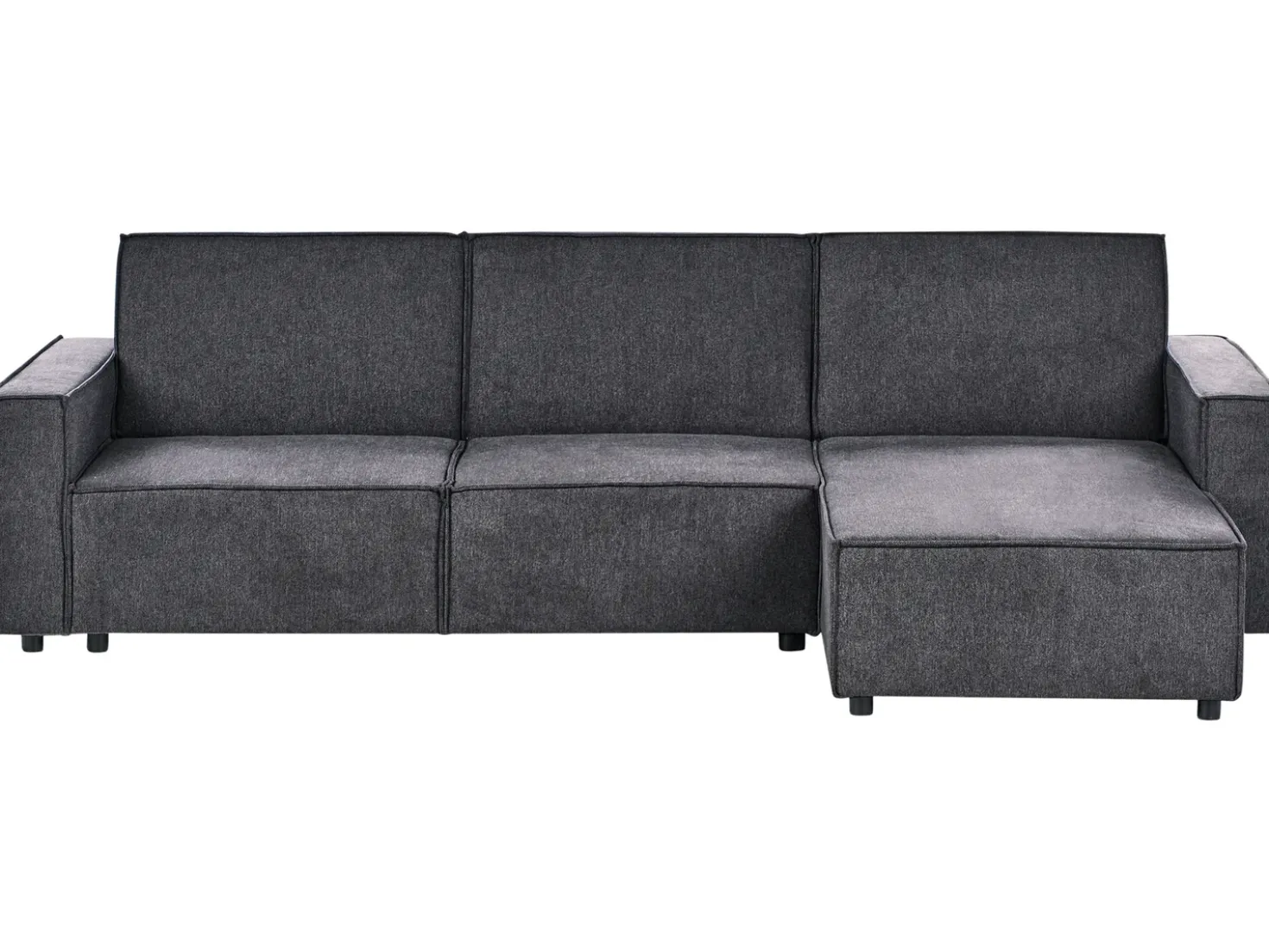 Divano letto angolare 3 posti ROMEDAL II Tessuto Grigio grafite Lato Sinistro