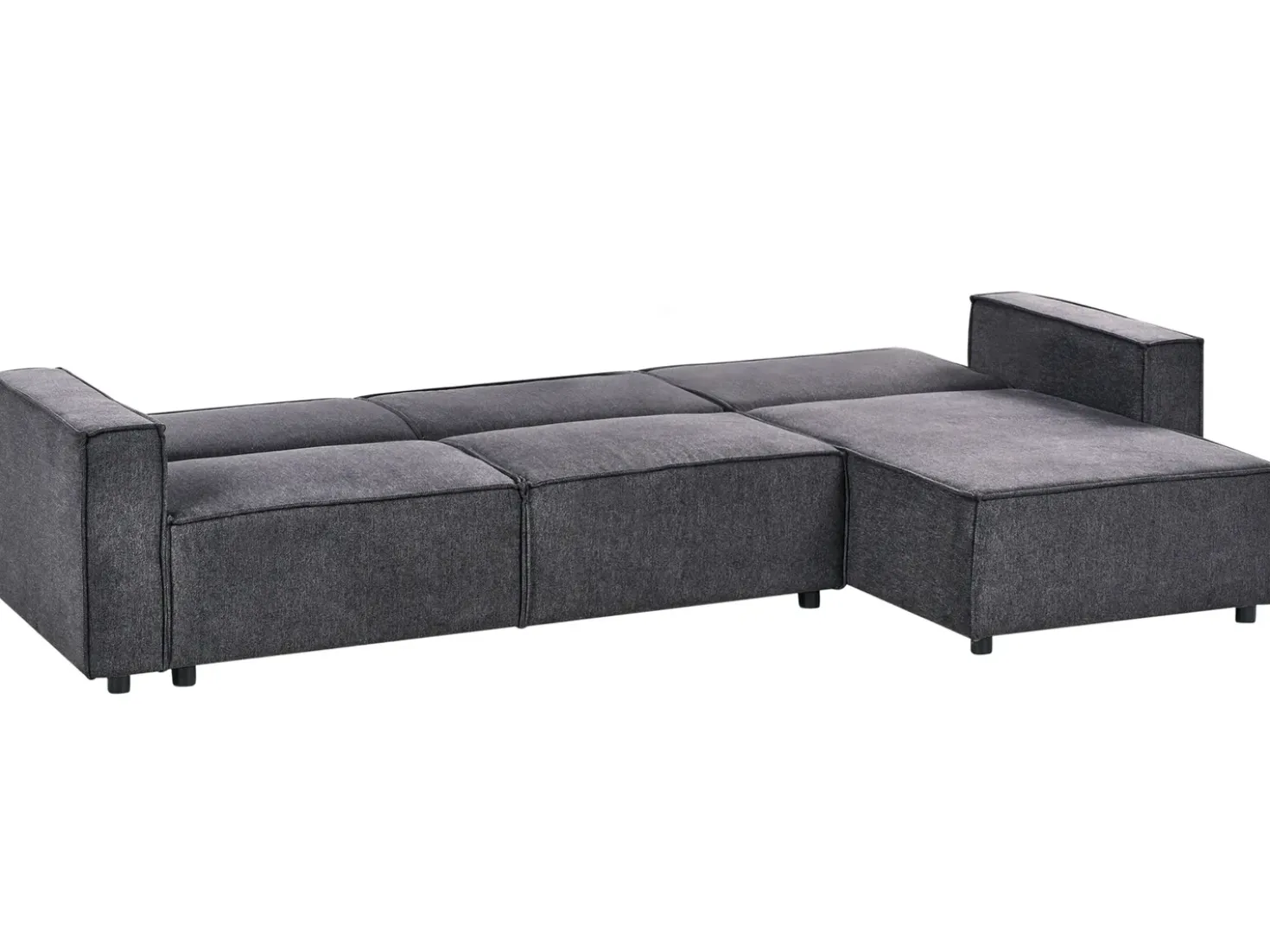 Divano letto angolare 3 posti ROMEDAL II Tessuto Grigio grafite Lato Sinistro
