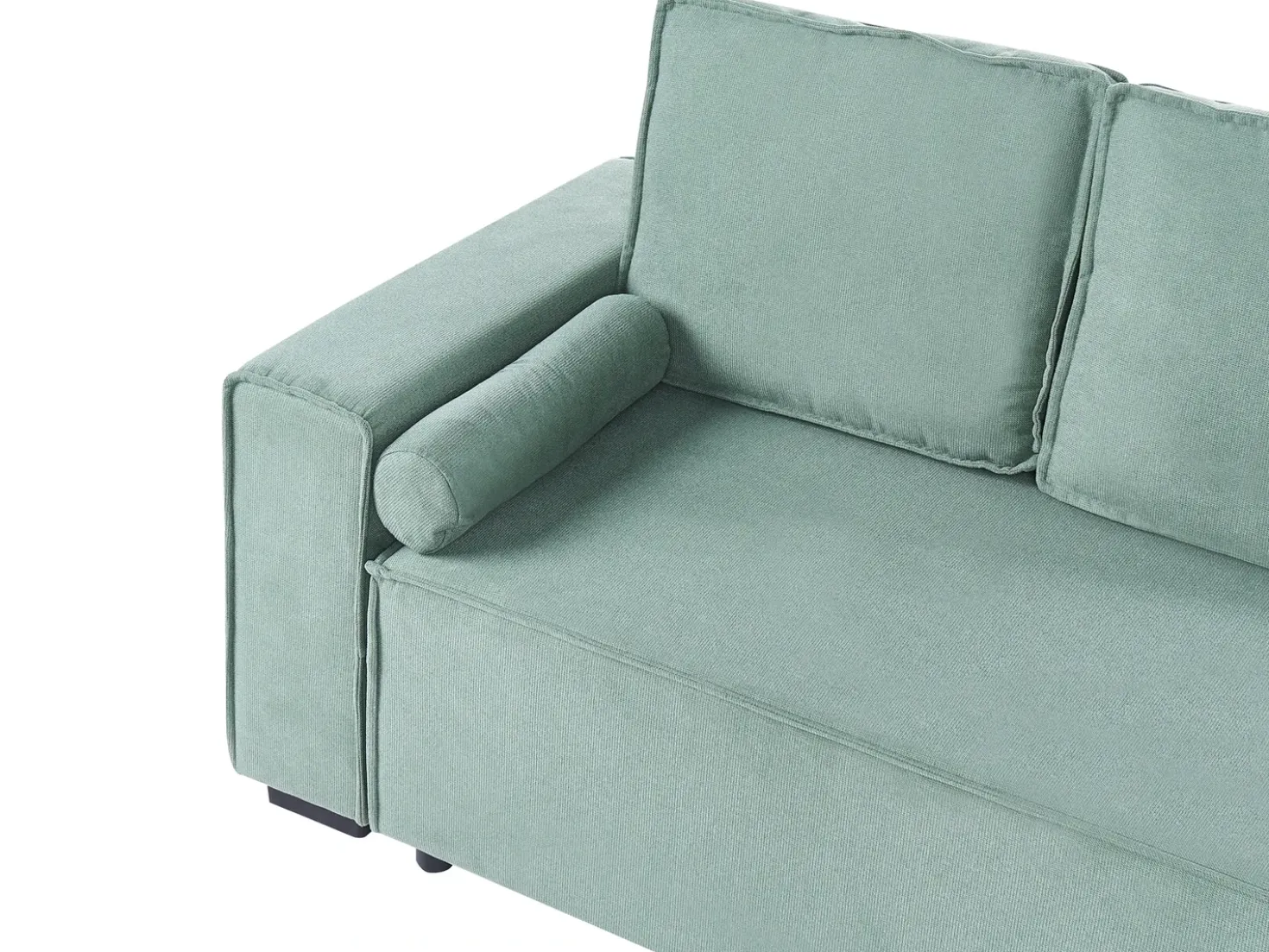 Divano letto angolare 3 posti EDANE Tessuto Verde chiaro con contenitore Lato Sinistro
