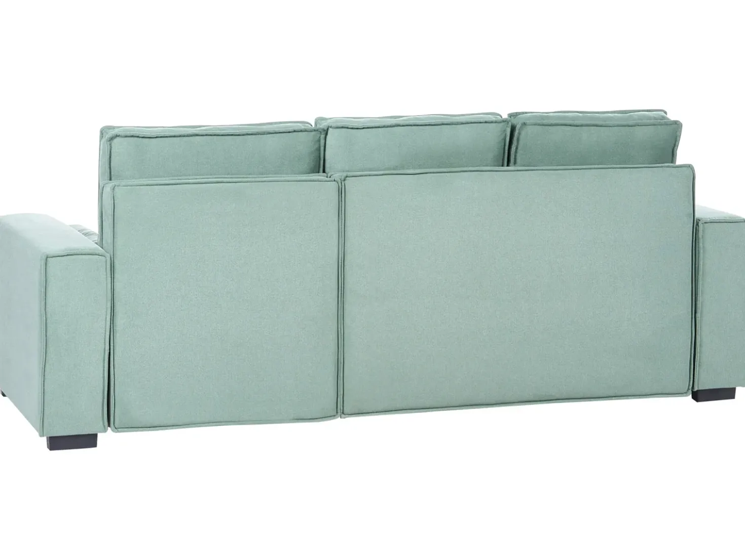 Divano letto angolare 3 posti EDANE Tessuto Verde chiaro con contenitore Lato Sinistro