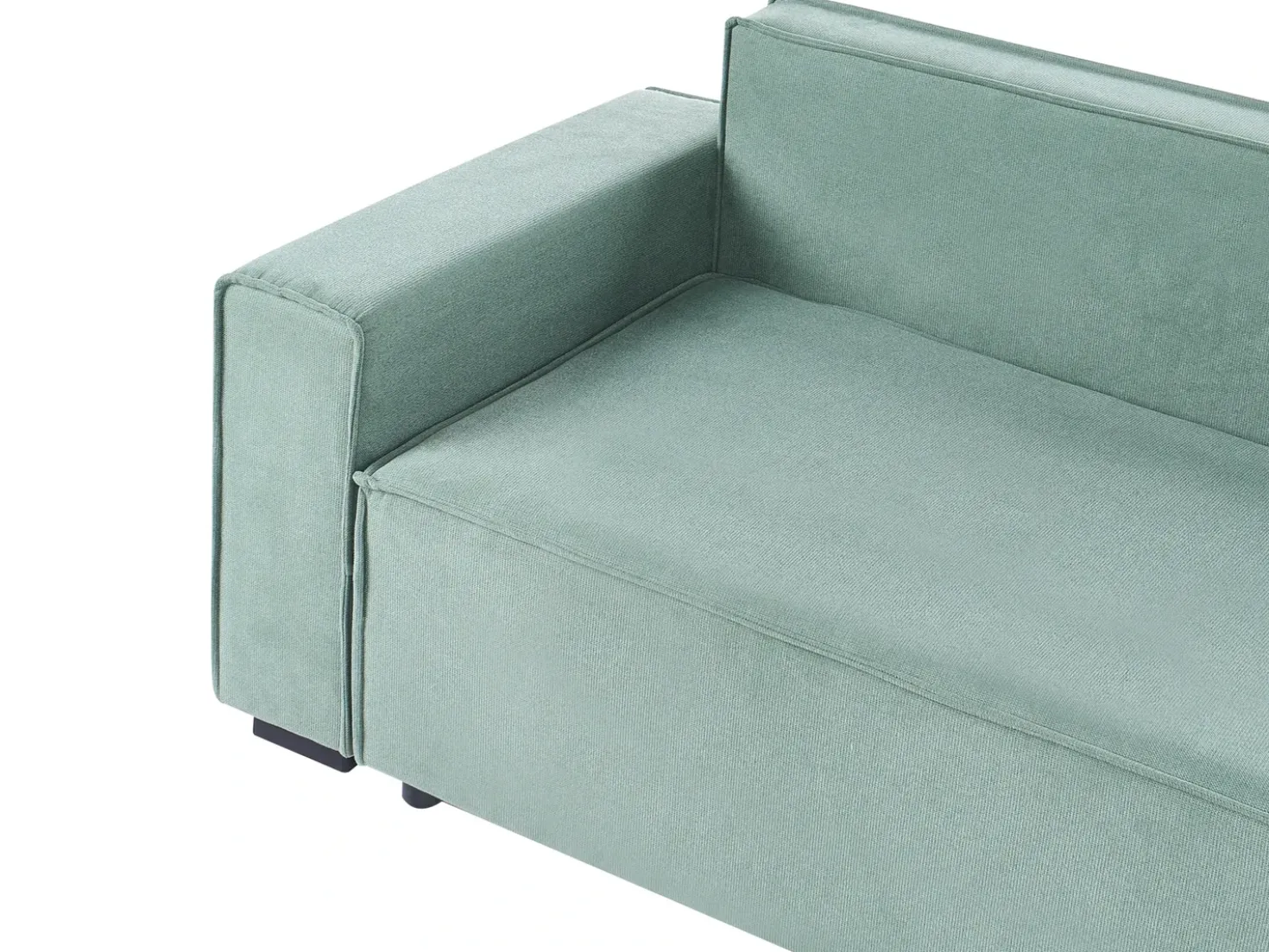 Divano letto angolare 3 posti EDANE Tessuto Verde chiaro con contenitore Lato Sinistro