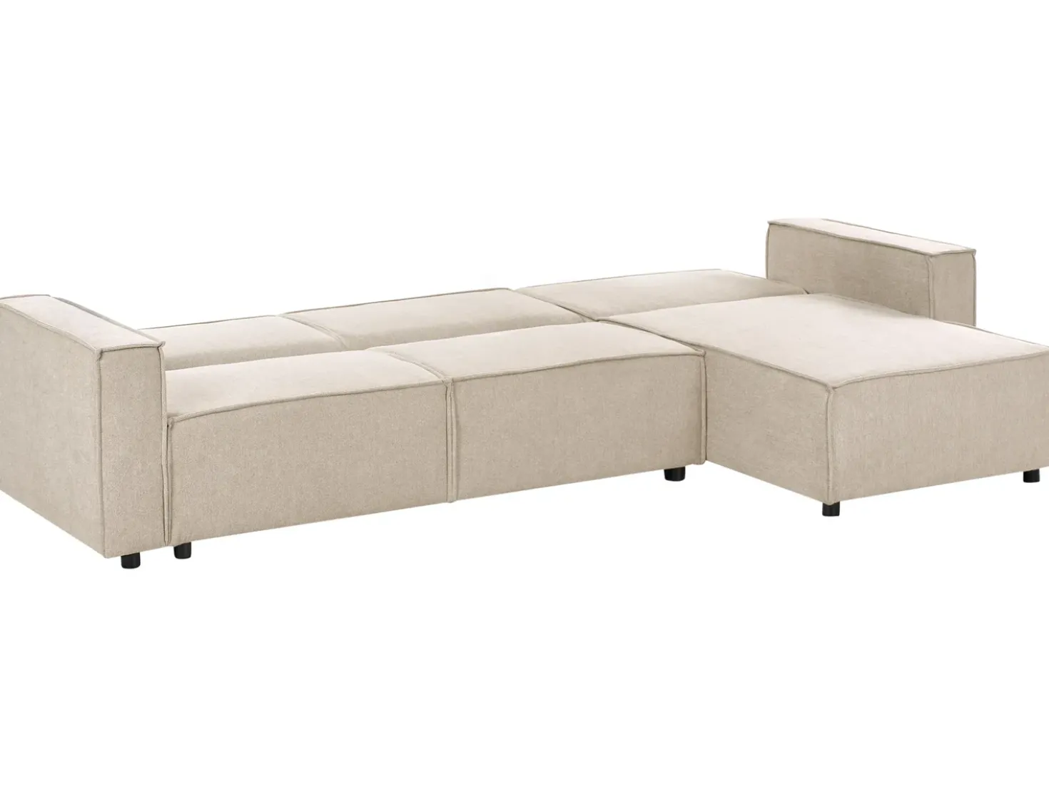 Divano letto angolare 3 posti ROMEDAL II Tessuto Beige Lato Sinistro