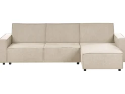 Divano letto angolare 3 posti ROMEDAL II Tessuto Beige Lato Sinistro