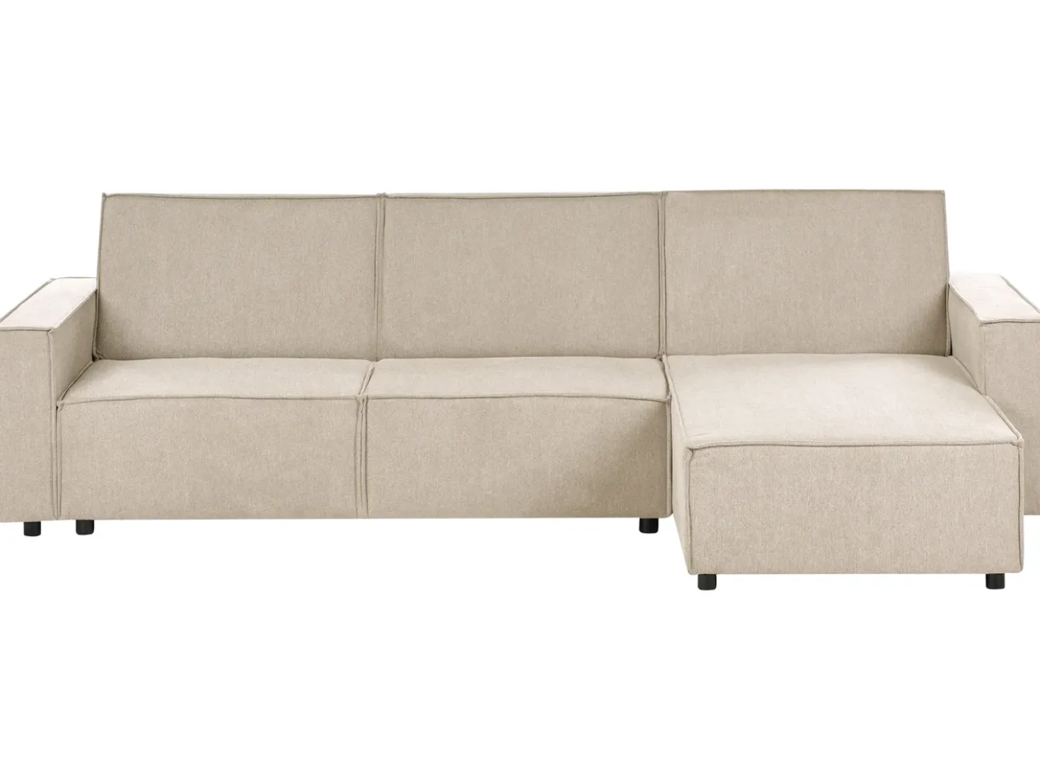 Divano letto angolare 3 posti ROMEDAL II Tessuto Beige Lato Sinistro