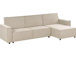 Divano letto angolare 3 posti ROMEDAL II Tessuto Beige Lato Sinistro