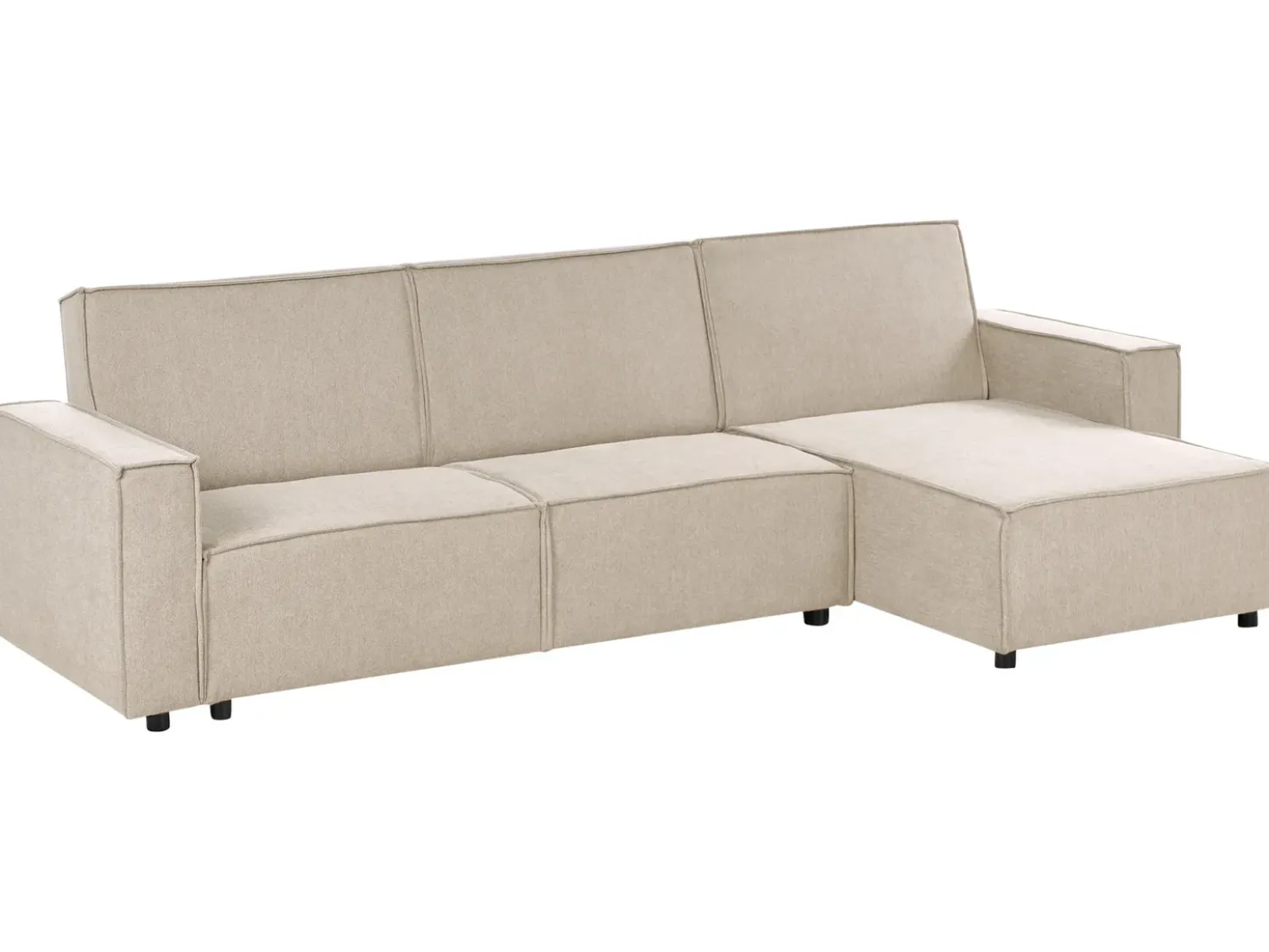 Divano letto angolare 3 posti ROMEDAL II Tessuto Beige Lato Sinistro