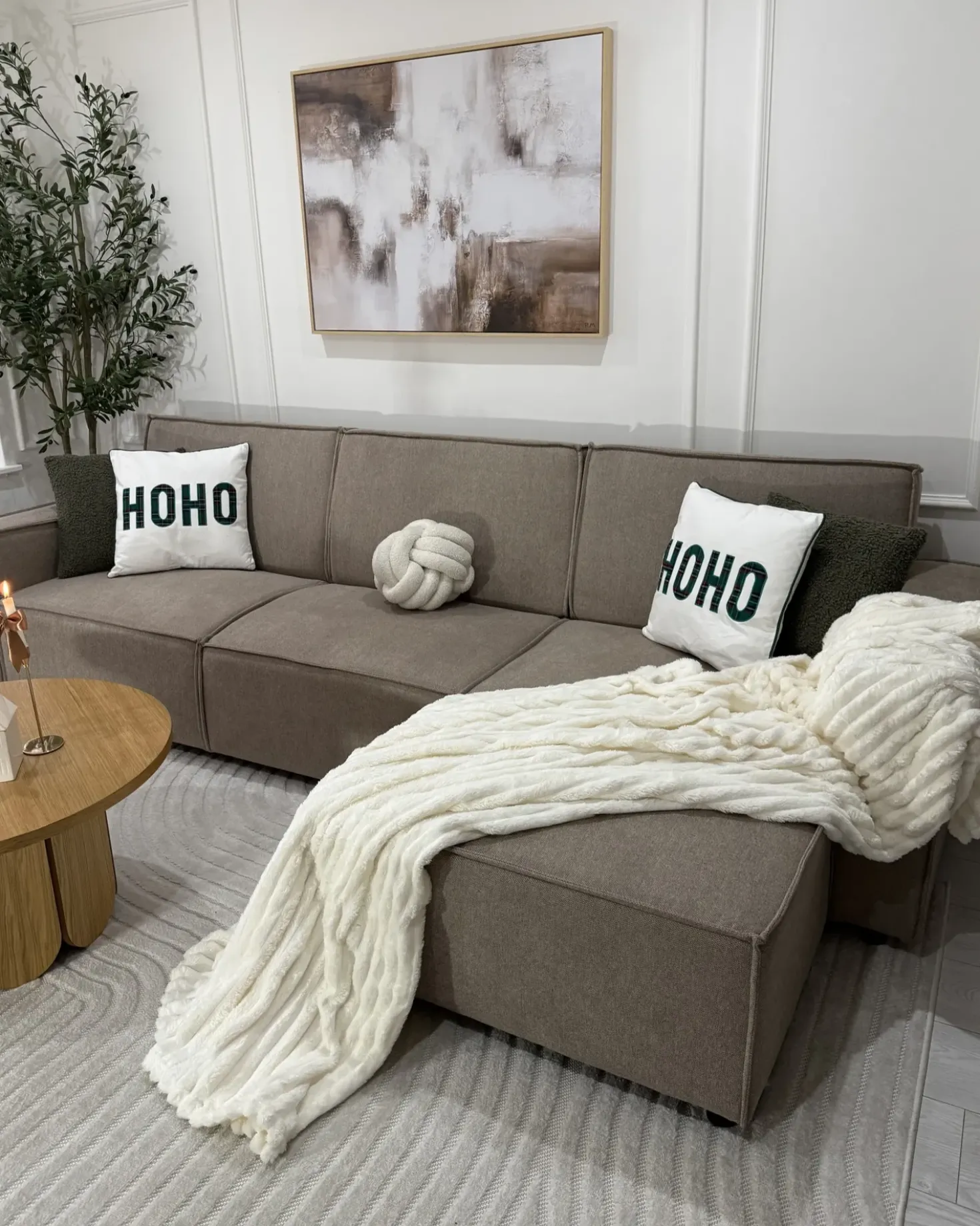 Divano letto angolare 3 posti ROMEDAL II Tessuto Beige Lato Sinistro