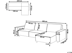 Divano letto angolare 3 posti ROMEDAL II Tessuto Beige Lato Sinistro