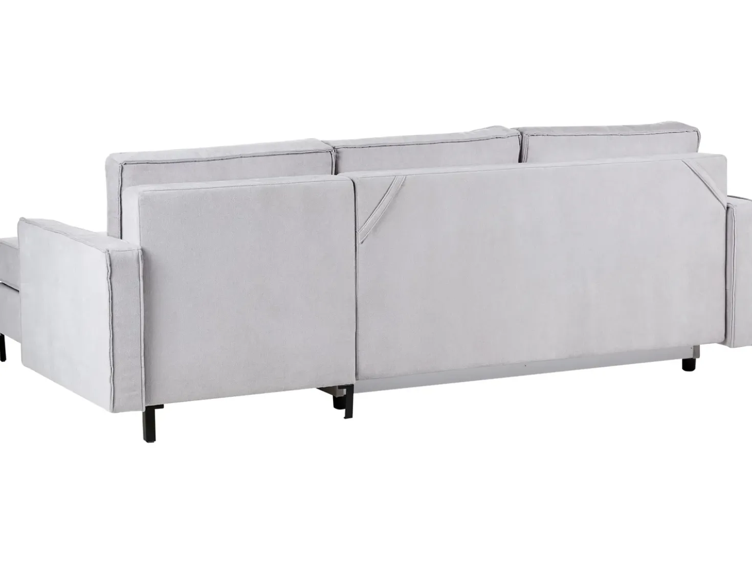 Divano letto angolare 3 posti TEJN Tessuto Grigio chiaro con contenitore Lato Sinistro