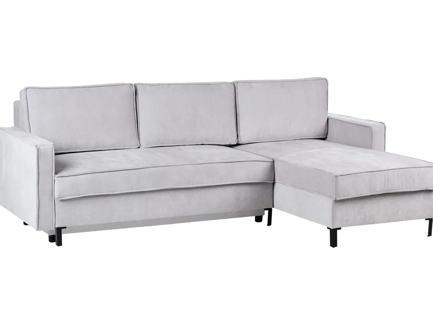 Divano letto angolare 3 posti TEJN Tessuto Grigio chiaro con contenitore Lato Sinistro