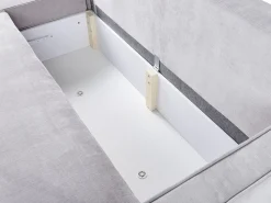 Divano letto angolare 3 posti TEJN Tessuto Grigio chiaro con contenitore Lato Sinistro