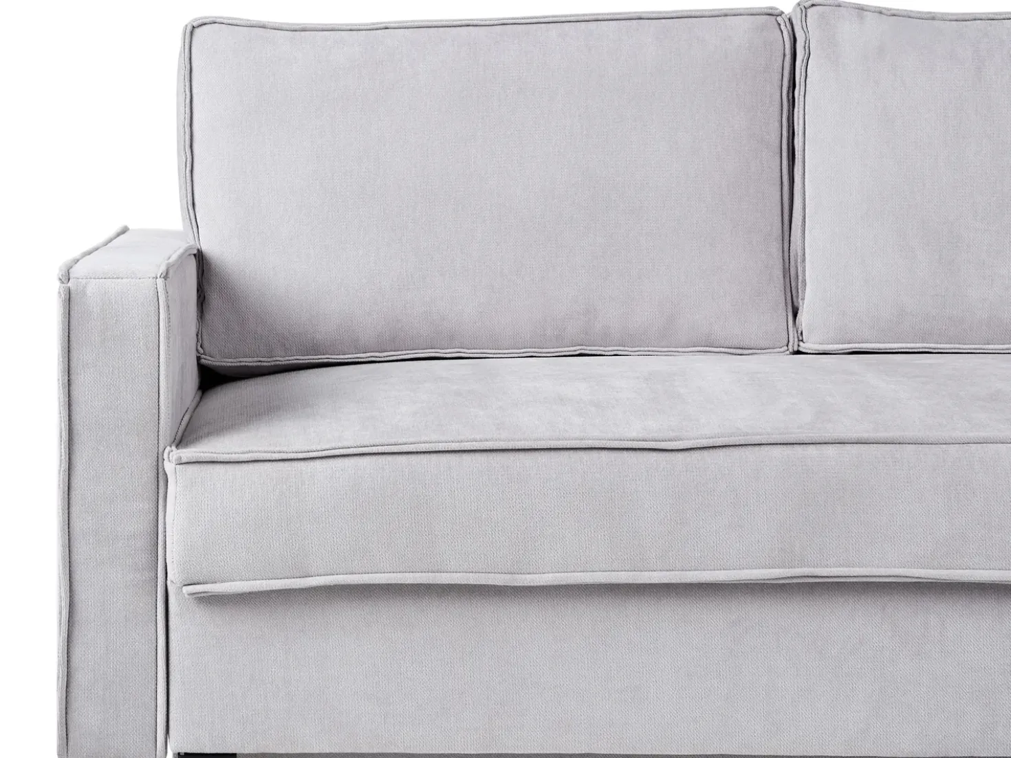 Divano letto angolare 3 posti TEJN Tessuto Grigio chiaro con contenitore Lato Sinistro