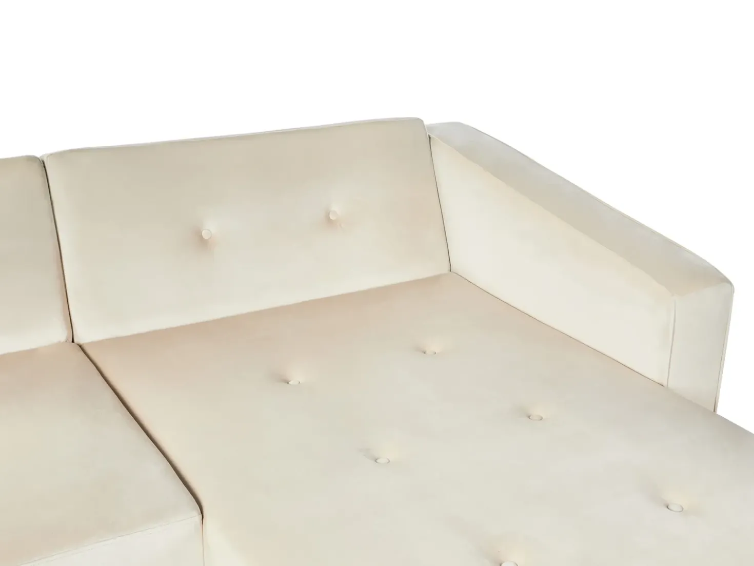 Divano letto angolare 4 posti VADSO Velluto Beige chiaro Lato Sinistro