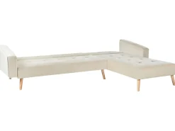 Divano letto angolare 4 posti VADSO Velluto Beige chiaro Lato Sinistro