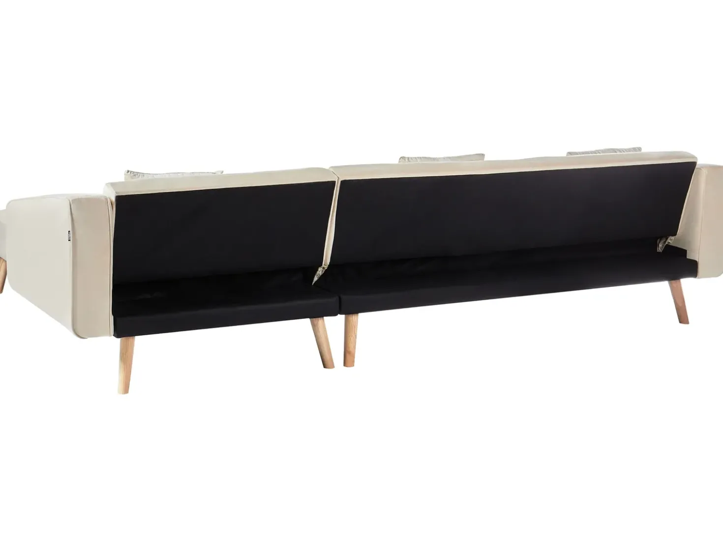 Divano letto angolare 4 posti VADSO Velluto Beige chiaro Lato Sinistro