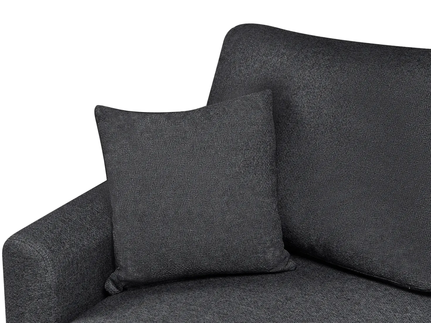 Divano letto angolare 3 posti NASSJO Lino sintetico Nero Lato destro