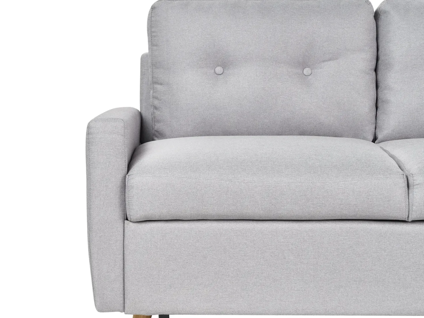 Divano letto angolare 4 posti FLAKK Tessuto Grigio chiaro con contenitore Lato Sinistro