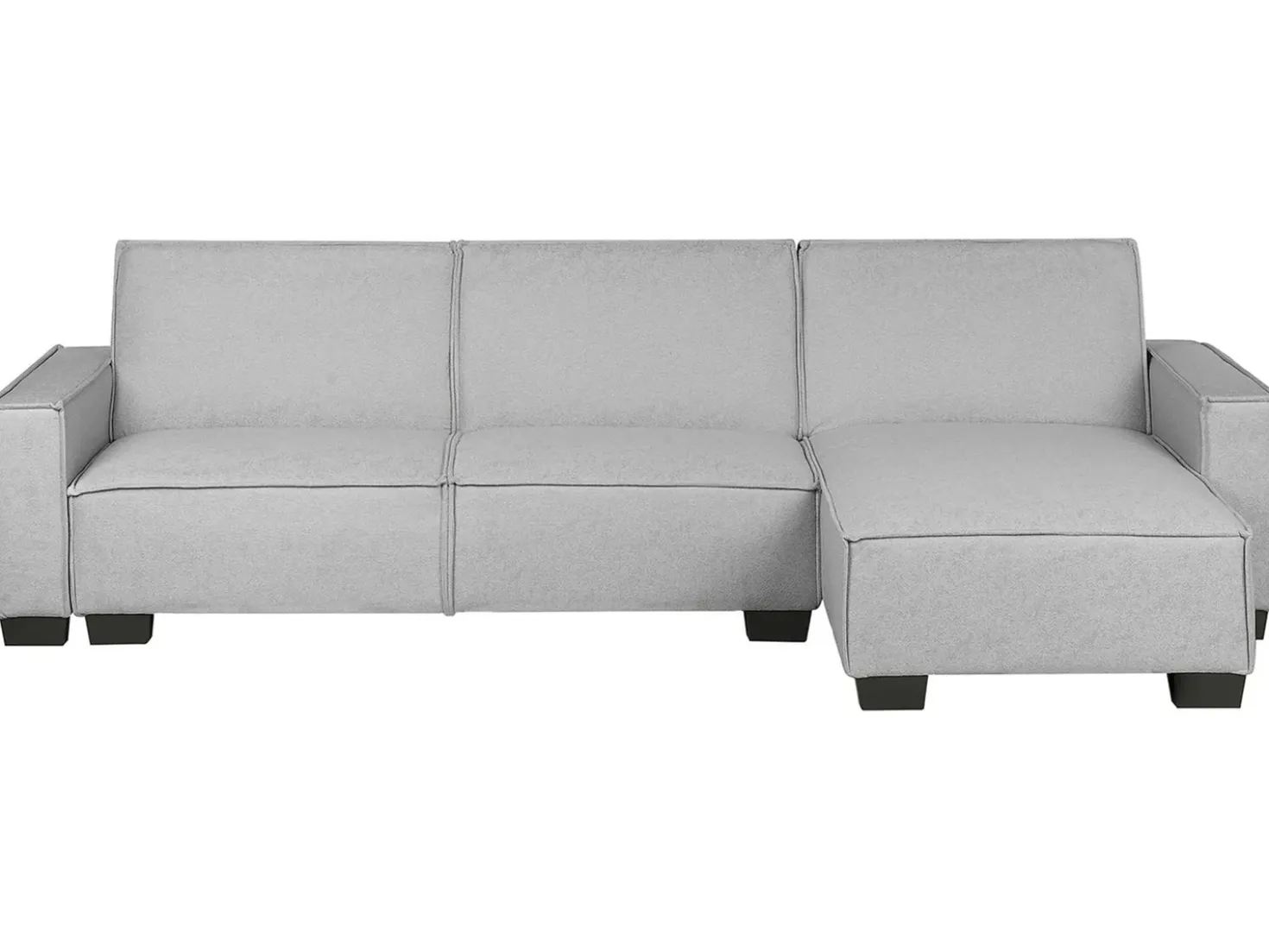 Divano letto angolare 3 posti ROMEDAL Tessuto Grigio chiaro Lato Sinistro