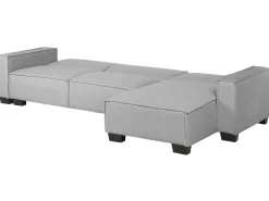 Divano letto angolare 3 posti ROMEDAL Tessuto Grigio chiaro Lato Sinistro