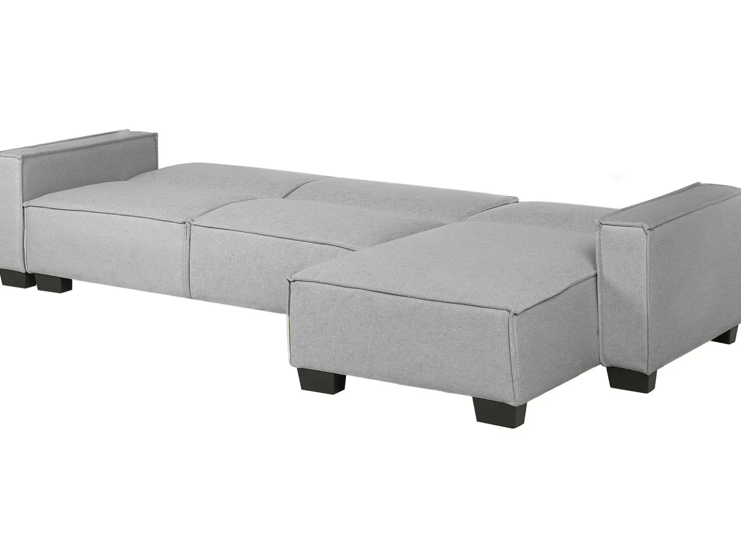 Divano letto angolare 3 posti ROMEDAL Tessuto Grigio chiaro Lato Sinistro
