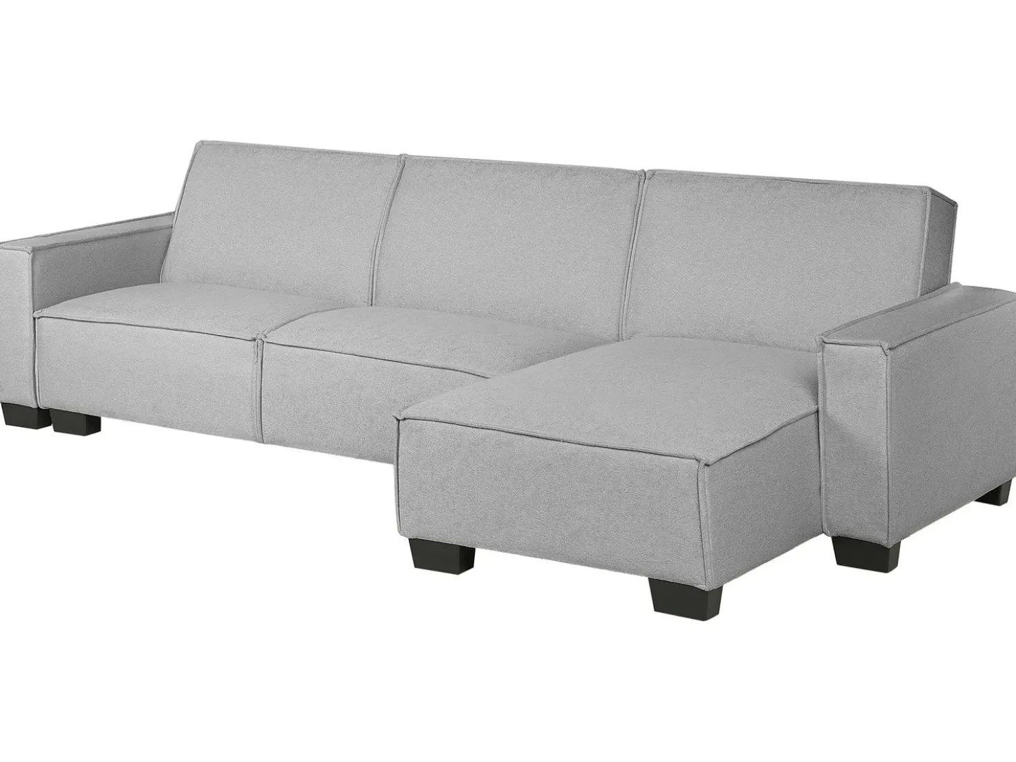 Divano letto angolare 3 posti ROMEDAL Tessuto Grigio chiaro Lato Sinistro