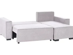 Divano letto angolare 3 posti EDANE Tessuto Grigio con contenitore Lato Sinistro