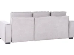 Divano letto angolare 3 posti EDANE Tessuto Grigio con contenitore Lato Sinistro