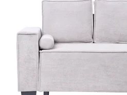 Divano letto angolare 3 posti EDANE Tessuto Grigio con contenitore Lato Sinistro