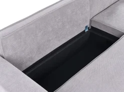 Divano letto angolare 3 posti EDANE Tessuto Grigio con contenitore Lato Sinistro