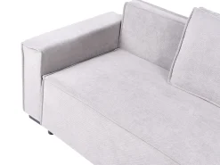 Divano letto angolare 3 posti EDANE Tessuto Grigio con contenitore Lato Sinistro